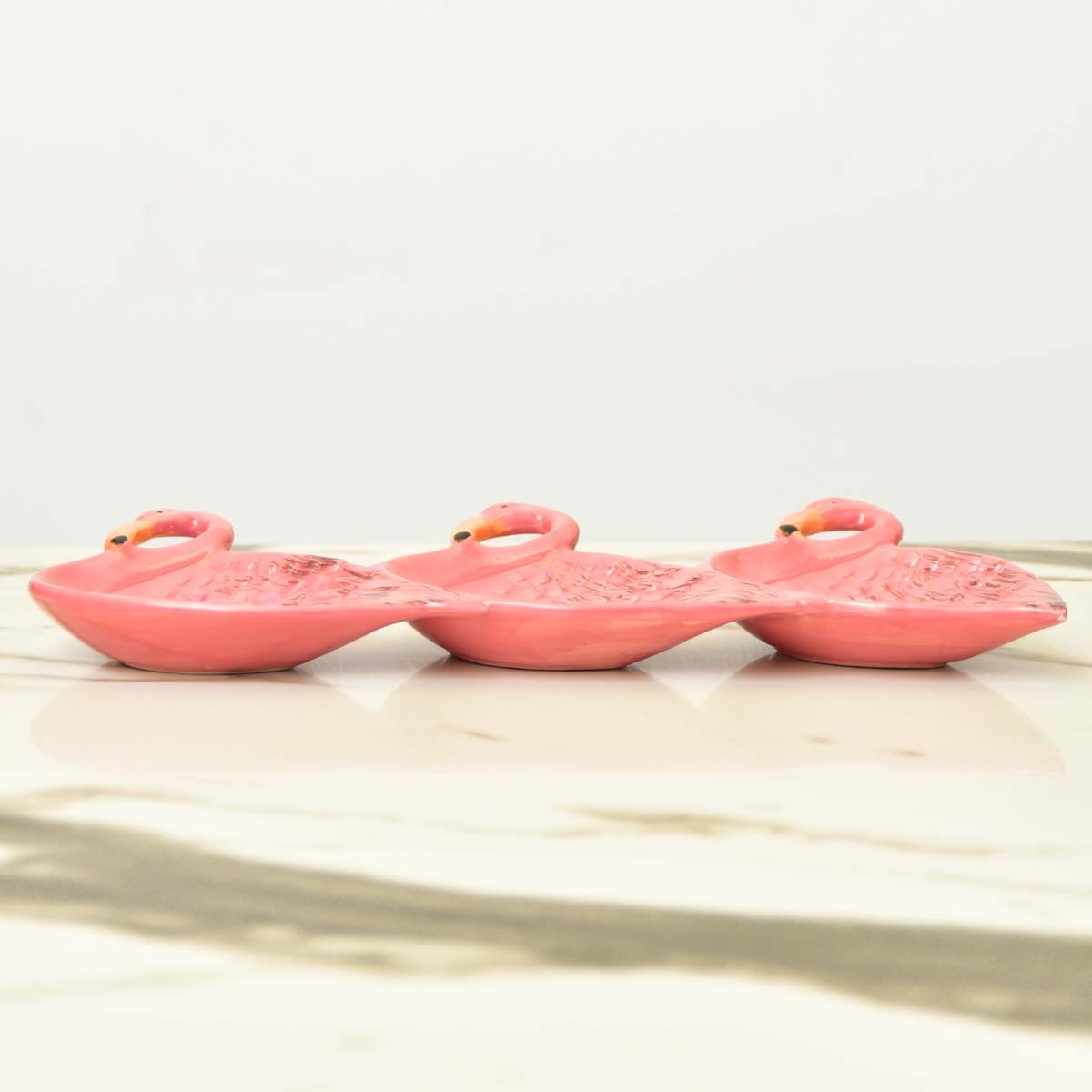 Triple Flamingo Ceramic Tray - waseeh.com
