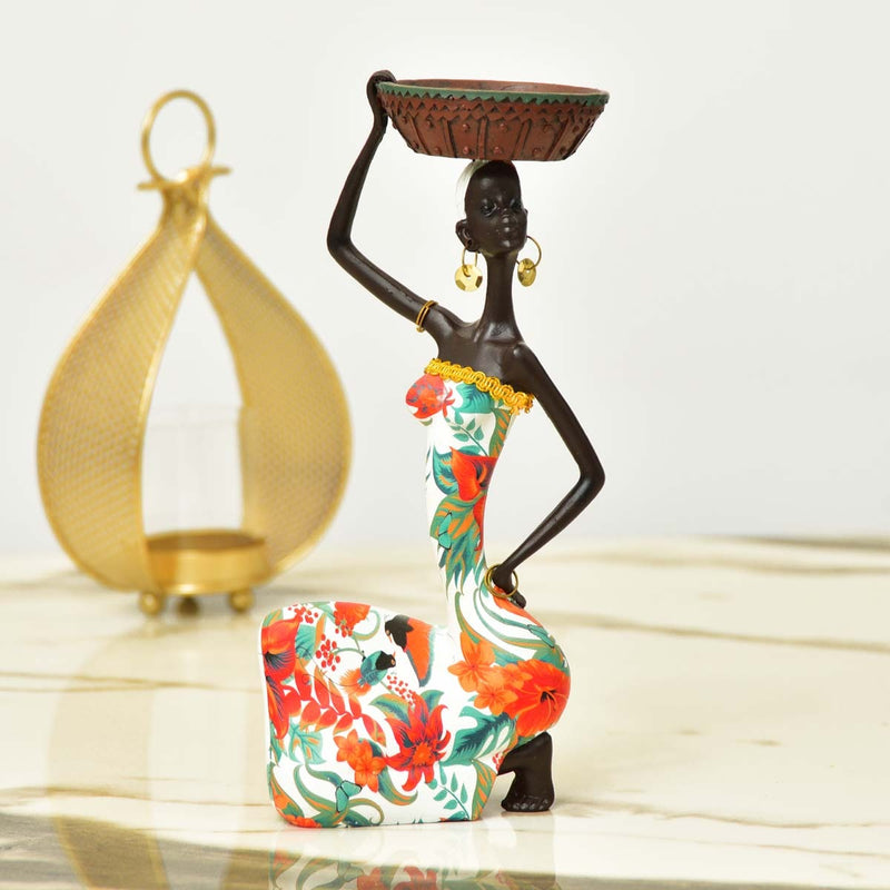 African Sitting Girl Decor - waseeh.com