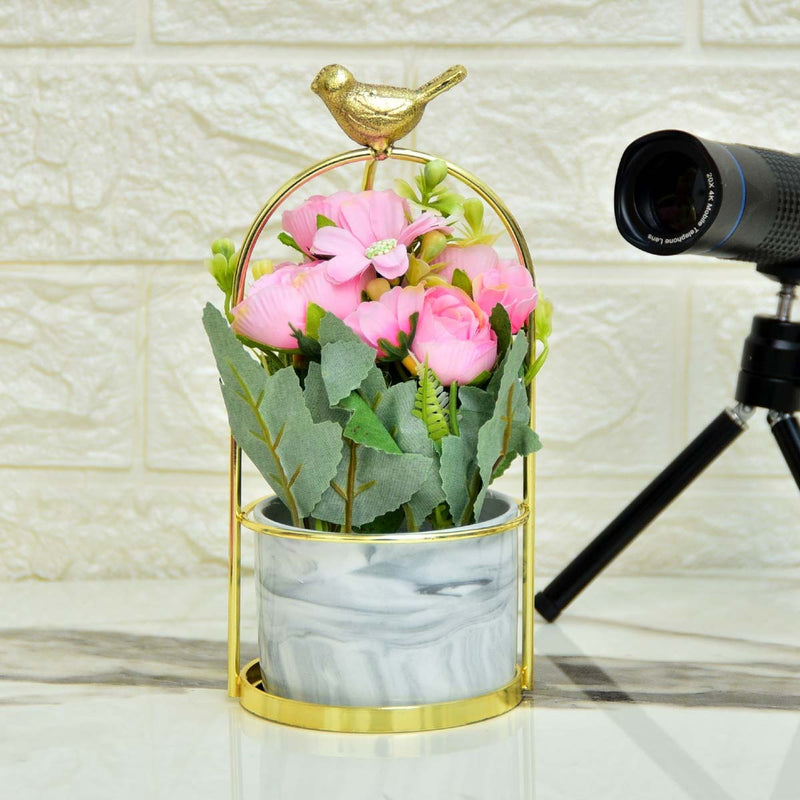 Floral White Flower Pot - waseeh.com