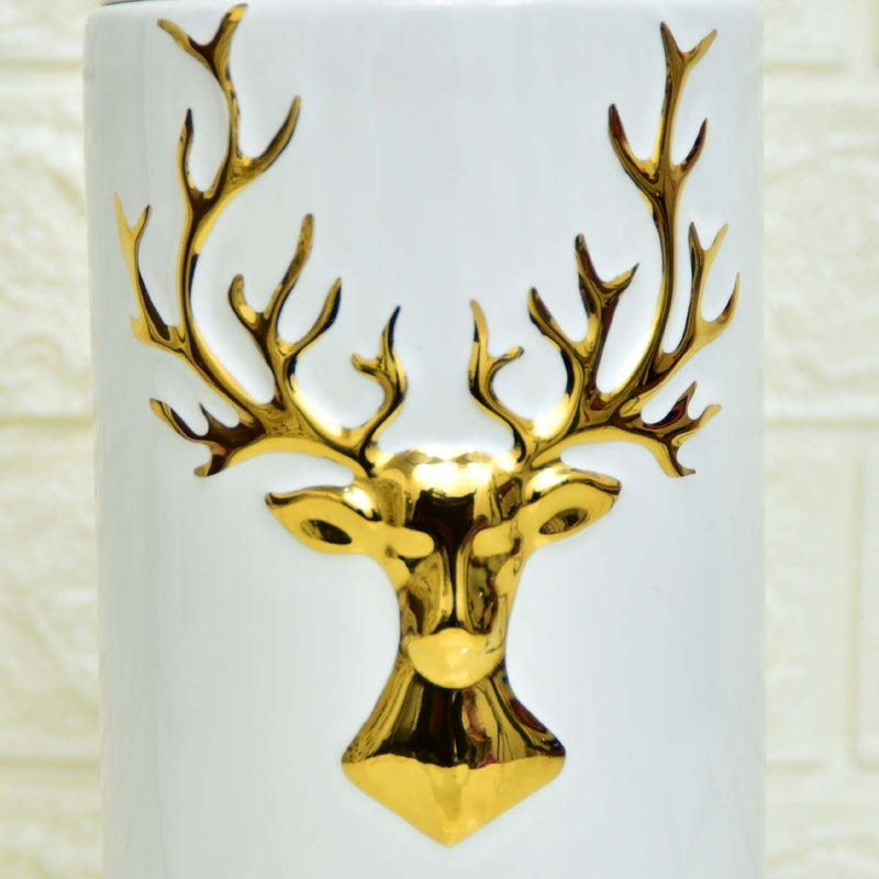 Deer White Ceramic Airtight Jar - waseeh.com