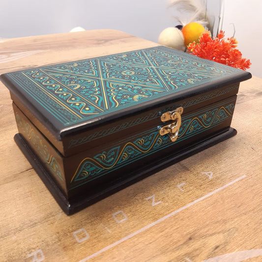 Wooden Hand Made Jewellery Box - Medium - 9"x6"x3" - waseeh.com