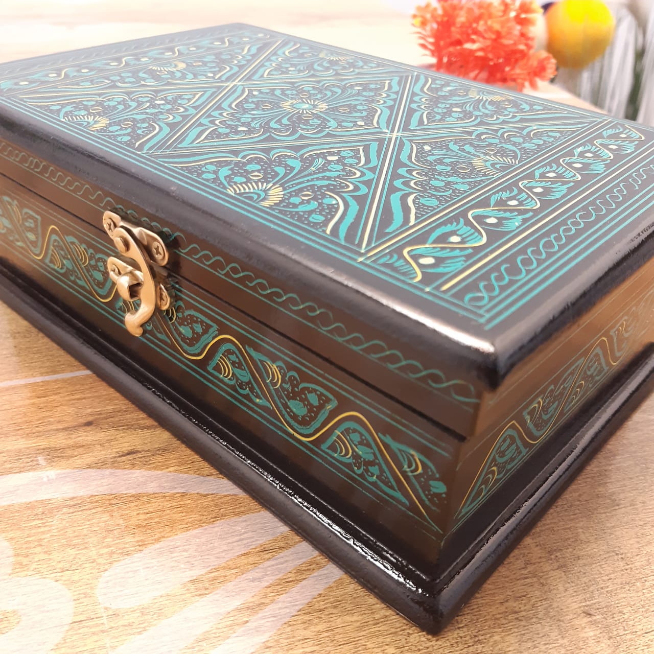 Wooden Hand Made Jewellery Box - Medium - 9"x6"x3" - waseeh.com