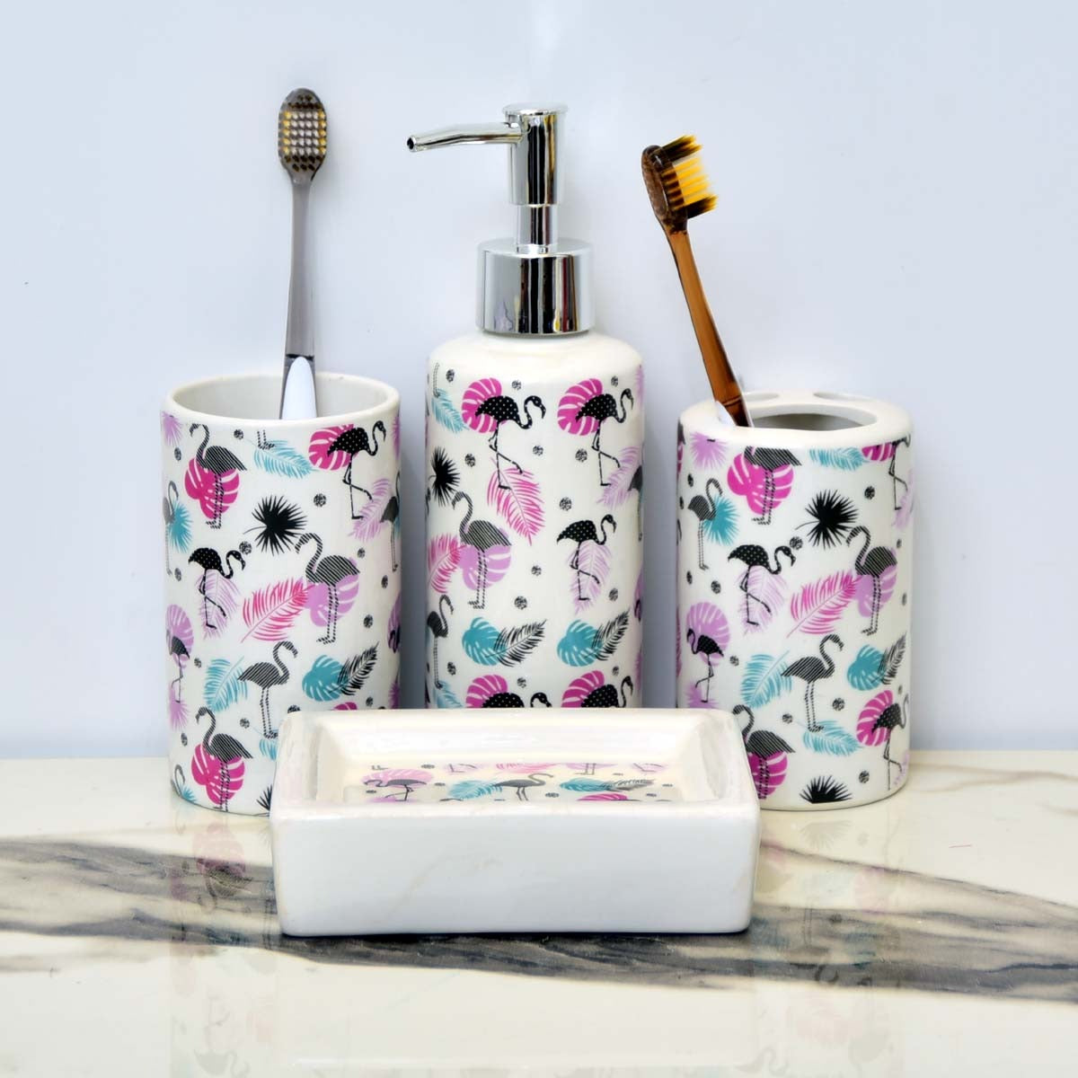 Flamingo Bathroom Set - waseeh.com