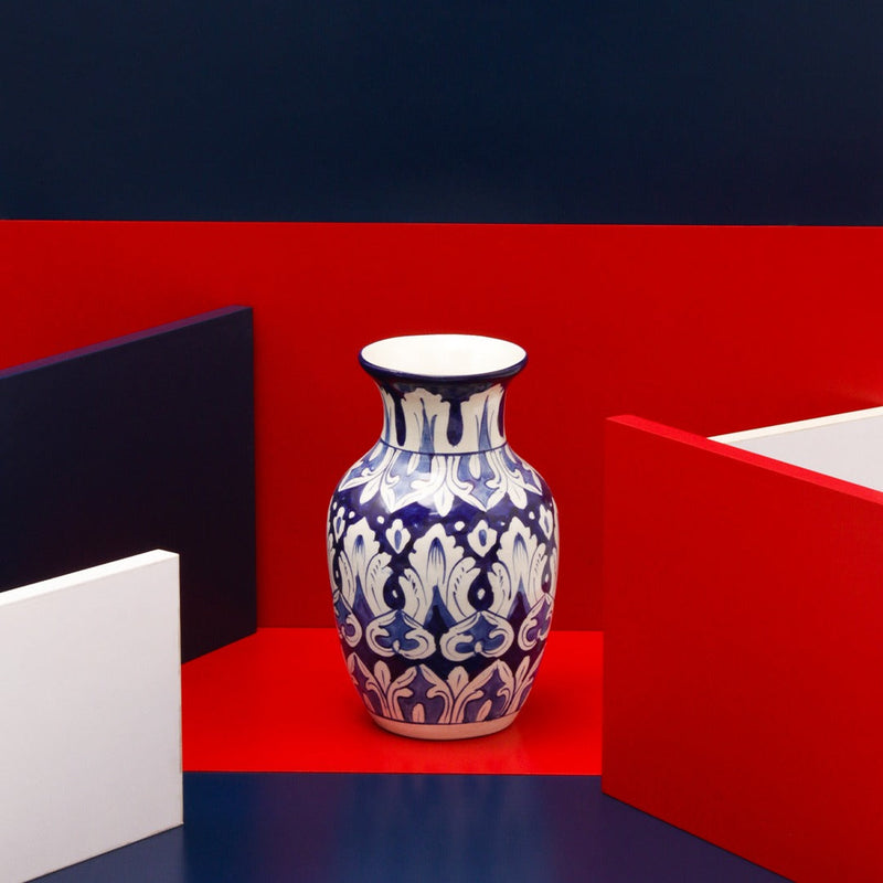 Urban Enzo felicity Vase-Blue pottery - waseeh.com