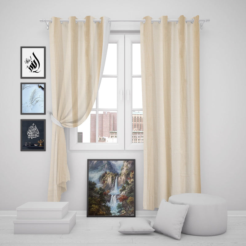 Ochre Eyelet Curtains - waseeh.com