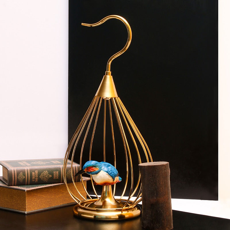 Golden Metal Birdcage Decor - waseeh.com