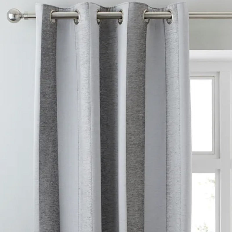 Layesh Grey Lines Curtains - waseeh.com