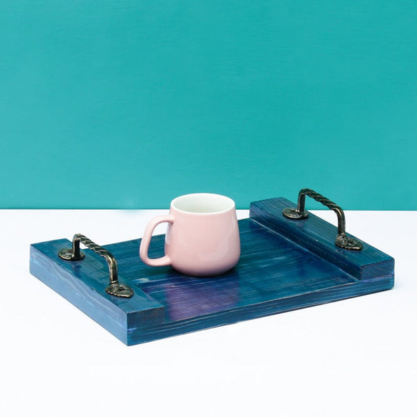 Majestic Solid Wood Kitchen Guest Snack Tea Serving Tray - waseeh.com