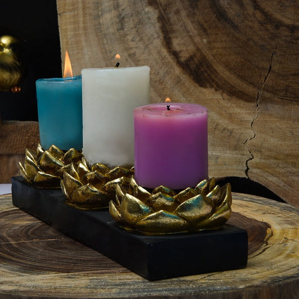 Trio Flower Candle Tray - waseeh.com