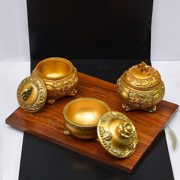 Antique Golden Storage Box - waseeh.com