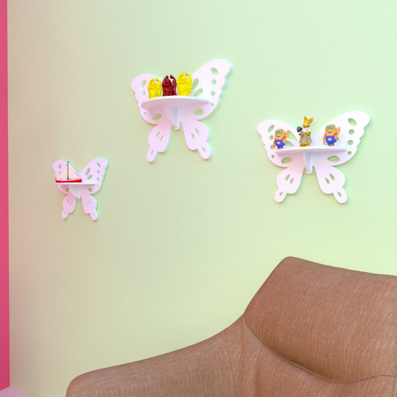 Crater Butterfly Kids Bedroom Floating Shelve Decor - waseeh.com