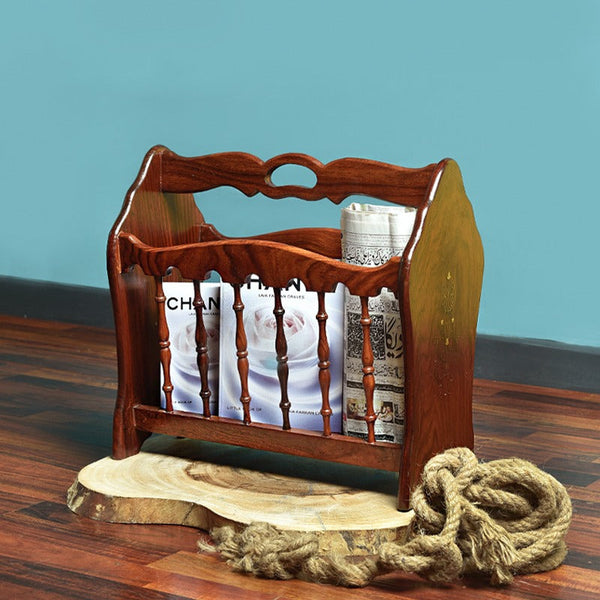 The Magazine Book Organizer Storage Shisham Rack - waseeh.com