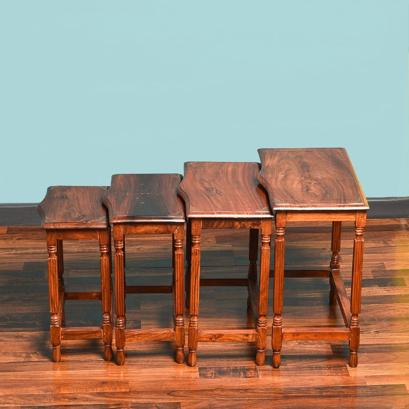 The Memorial Nesting Living Lounge Drawing Room Shisham Tables (Set of 4) - waseeh.com