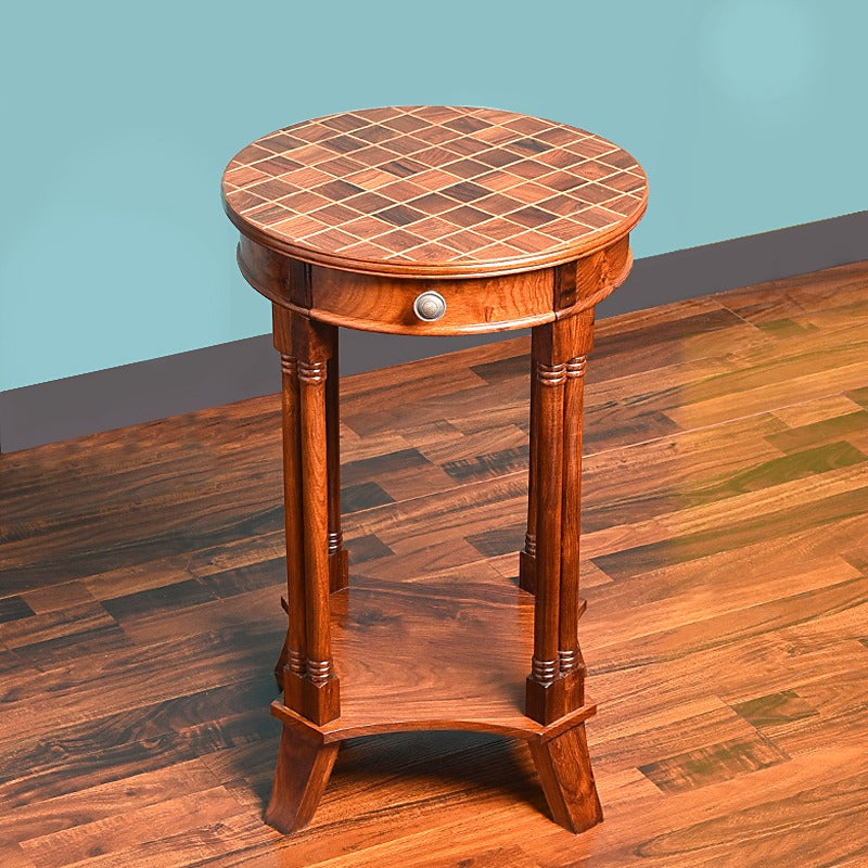 Chess Blocks Living Lounge Bedroom Shisham Side Table - waseeh.com