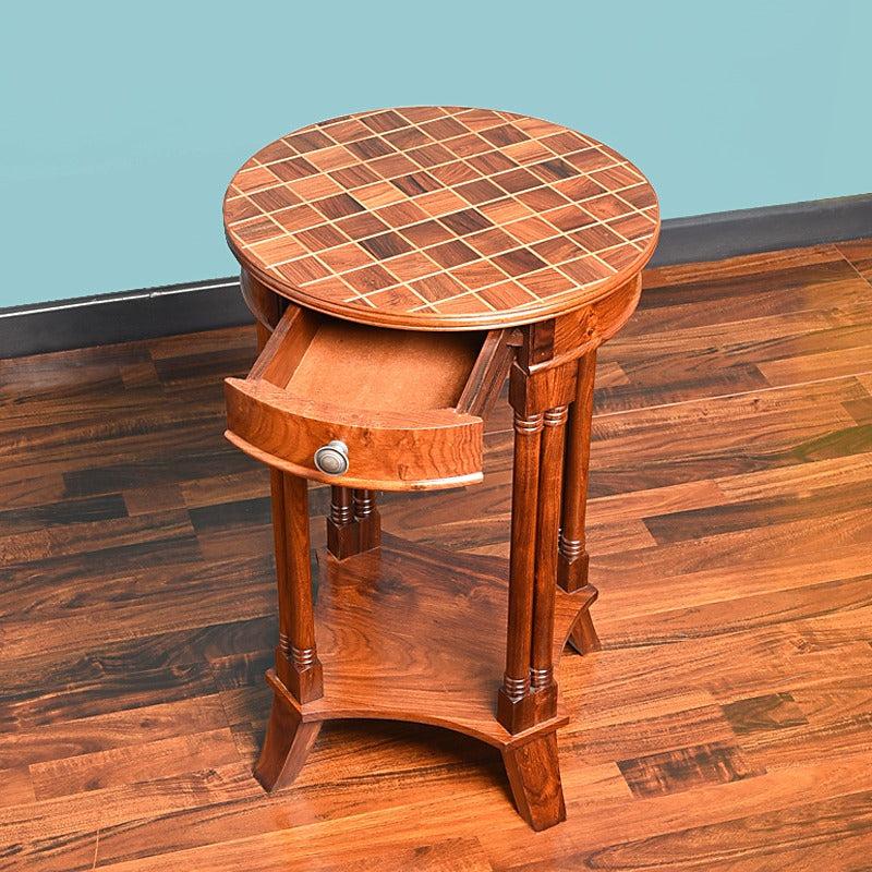 Chess Blocks Living Lounge Bedroom Shisham Side Table - waseeh.com