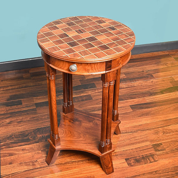 Chess Blocks Living Lounge Bedroom Shisham Side Table - waseeh.com