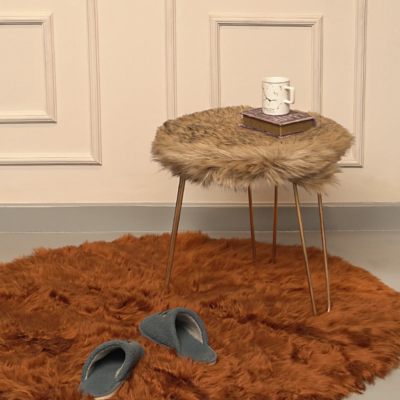 Modern Faux Fur Foot Rest Stool - waseeh.com