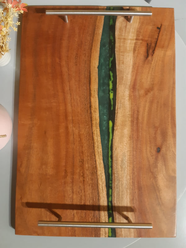 Pacific Epoxy Resin Wooden Tray - waseeh.com