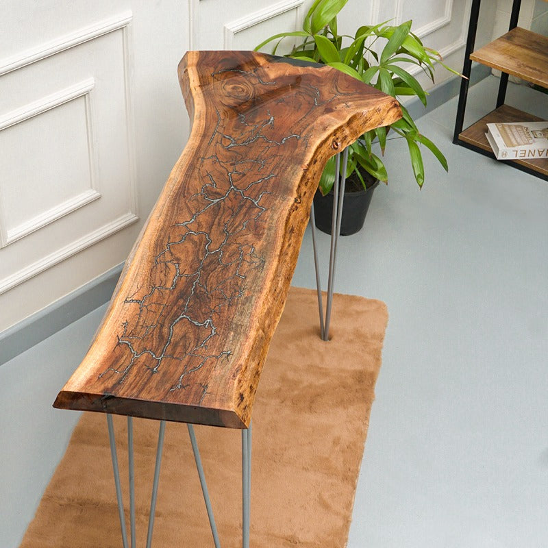 Live Edge Hairpin Epoxy Resin Table - waseeh.com