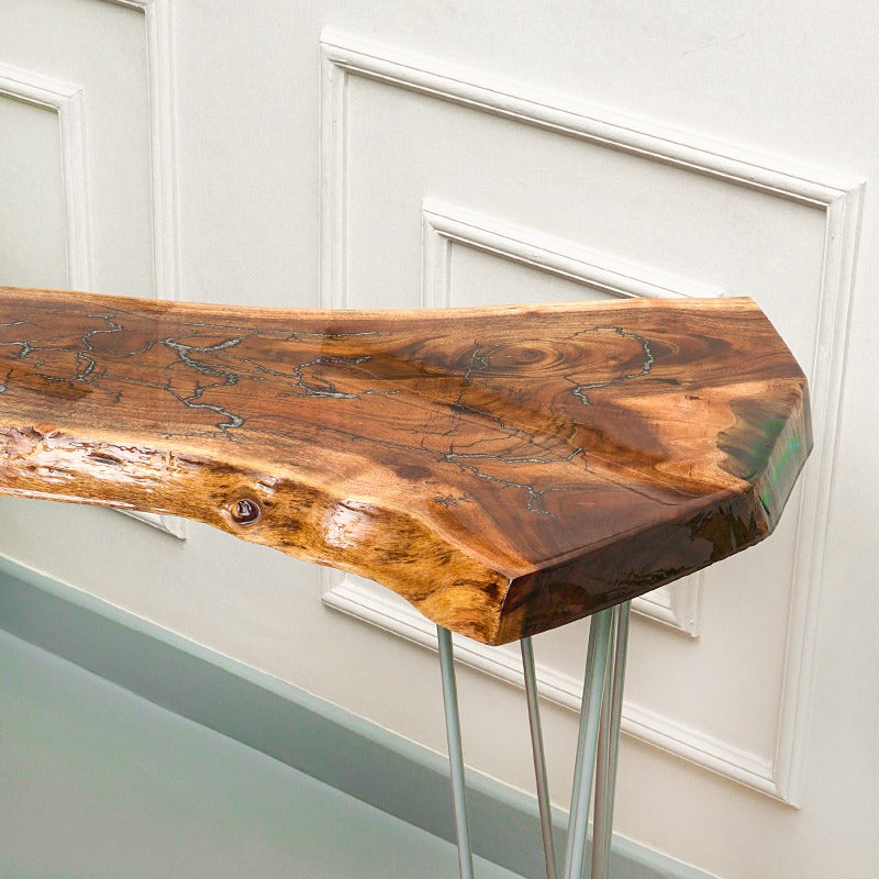 Live Edge Hairpin Epoxy Resin Table - waseeh.com