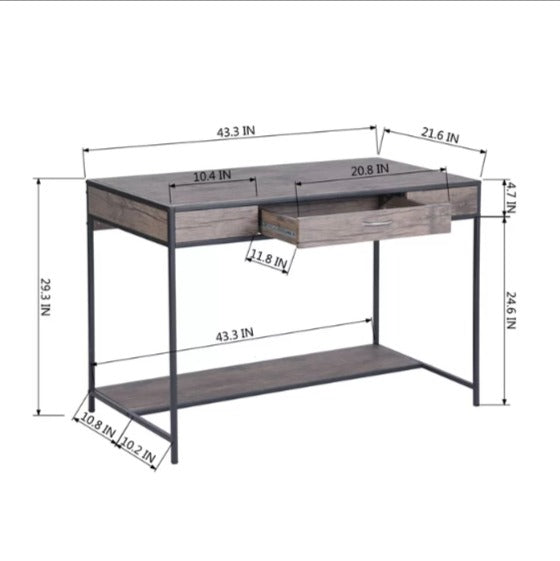 Healey Living Room Office Wide Organizer Writing Desk - waseeh.com