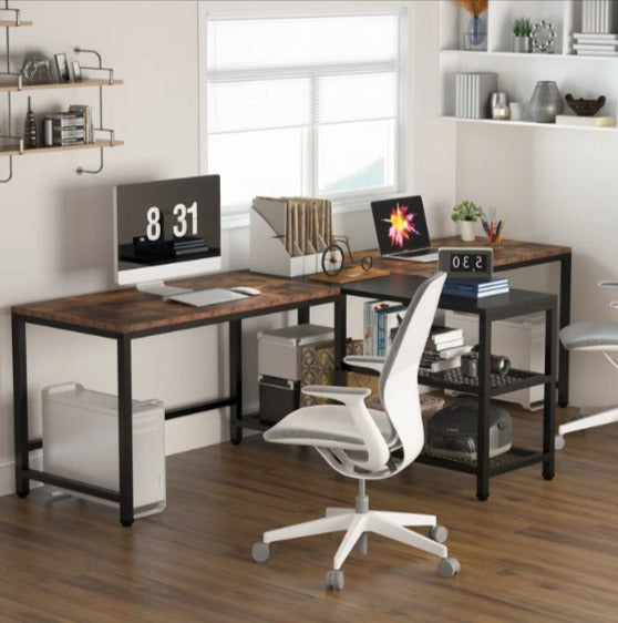 Marsida Living Room Office Wide Organizer Work Station Desk - waseeh.com