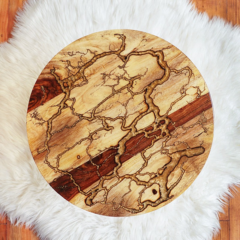 Fractral Burned Epoxy Resin Table - waseeh.com