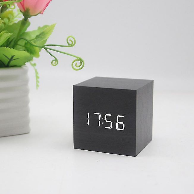 Square Wooden Digital Alarm Clock - waseeh.com