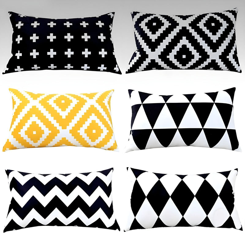 Zebra Lines Living Bedroom Drawing Room Pillow Covers (Set of 6)