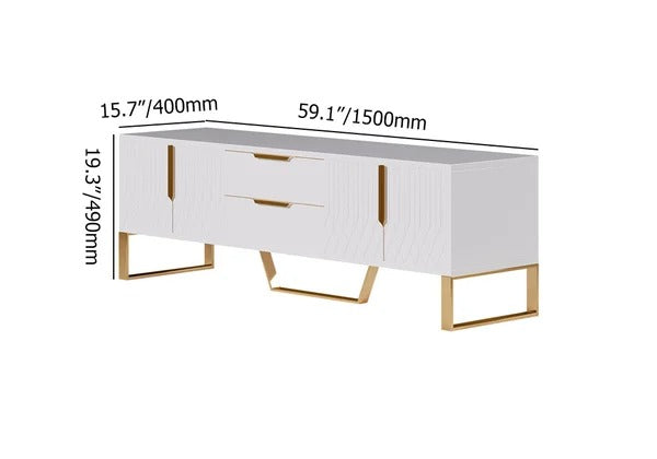 Aro Modern Media LED TV Stand Lounge Console with 2 Drawers - Special