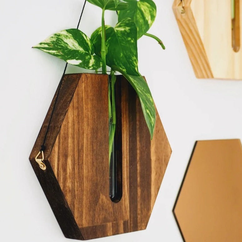 Crucul Wall Hanging Planter Wooden Vase Decor