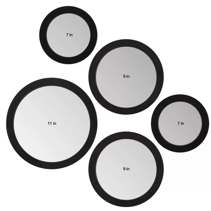 Pentad Living Lounge Bedroom Wall Mounted Mirrors Home Decor (Set of 5)