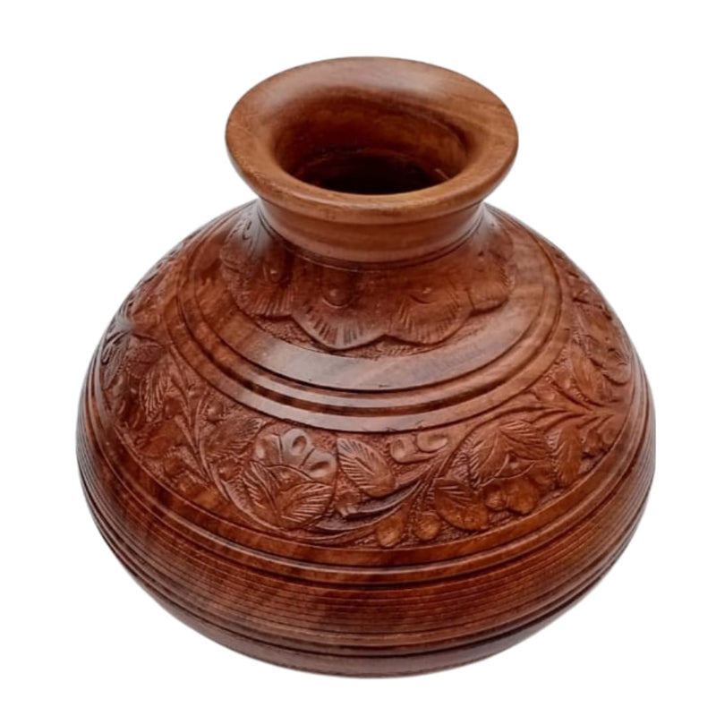 WOODEN CARVED MATKA