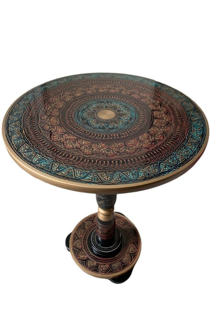 Nakshi Art Coffee Table - Brown 18"