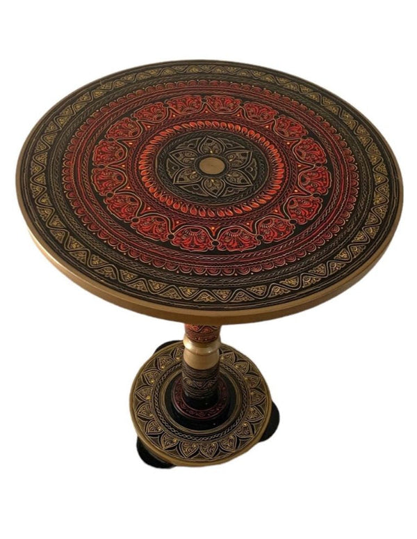 Nakshi Art Coffee Table - Red 18"