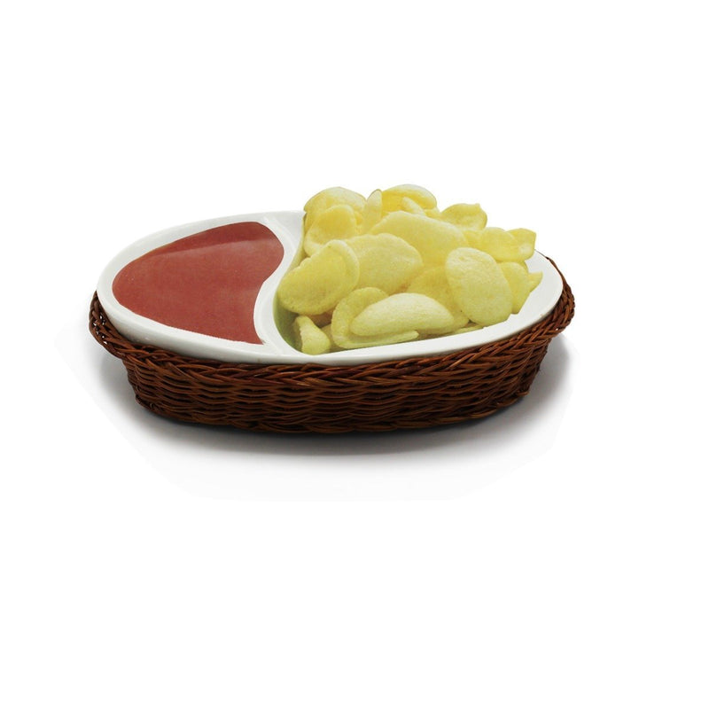 Snack Plate with Braided Basket (Oval Shaped) - waseeh.com