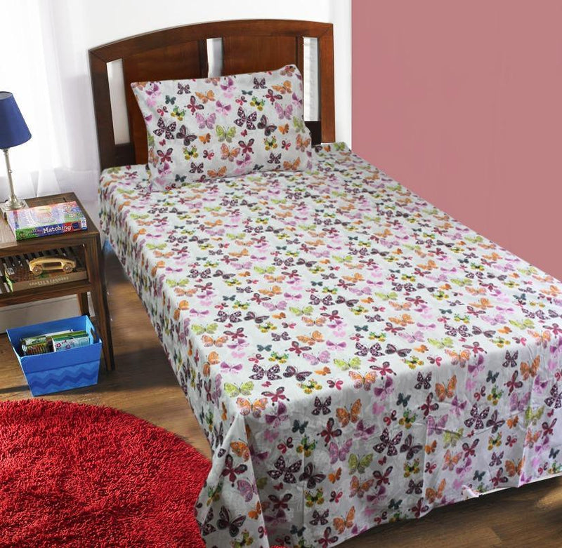 Single Kids Bed Sheet - Butterfly - waseeh.com