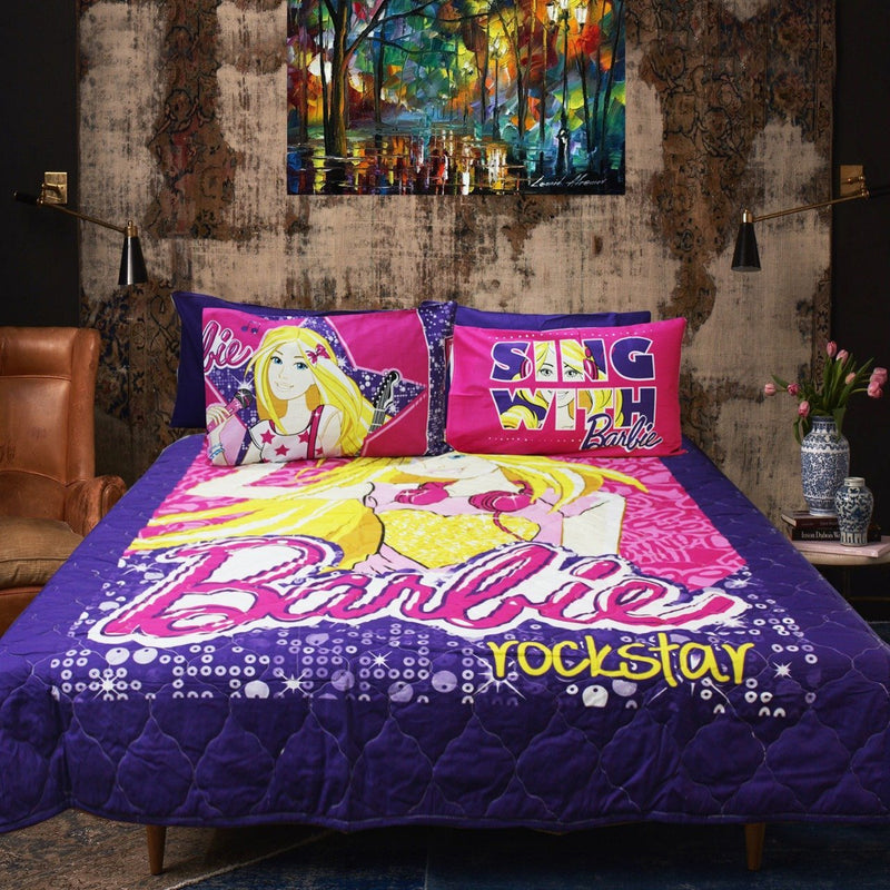 Barbie Rocker -Cotton Quality Bed Spread Set - 6 pcs - waseeh.com