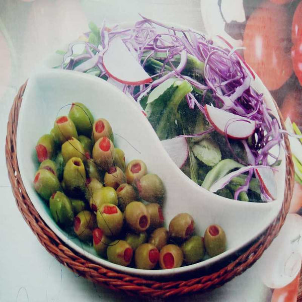 Snack Plate with Braided Basket (Round Shaped) - waseeh.com