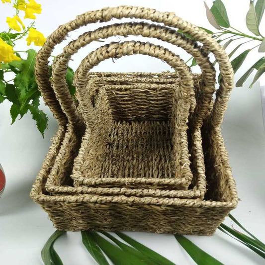 Pattered Braided Baskets (3 pcs) - waseeh.com