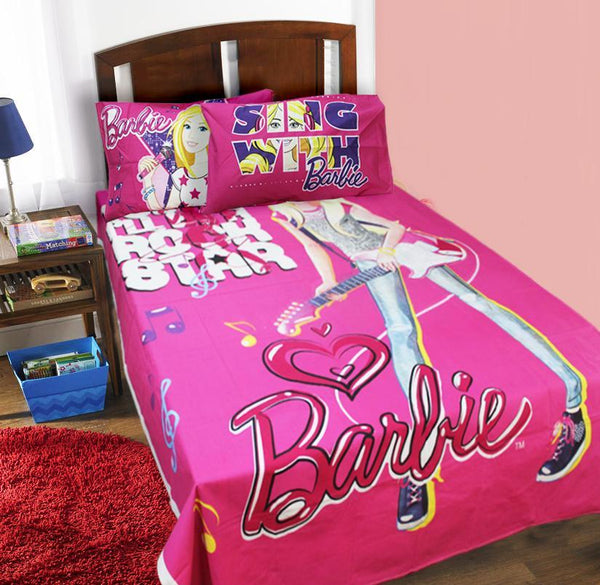 Single Kids Bed Sheet - Heart Barbie - waseeh.com