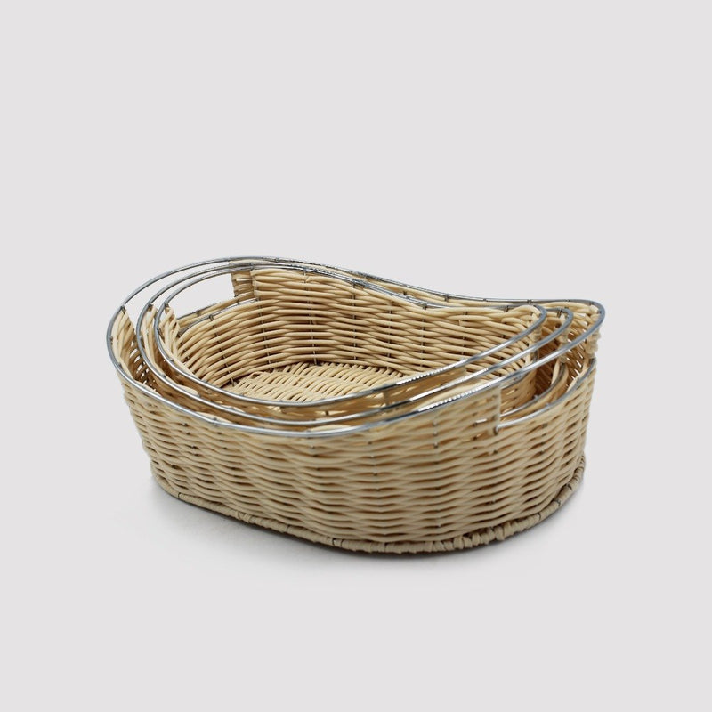 Braided Basket - Set of 3 - Oval - waseeh.com