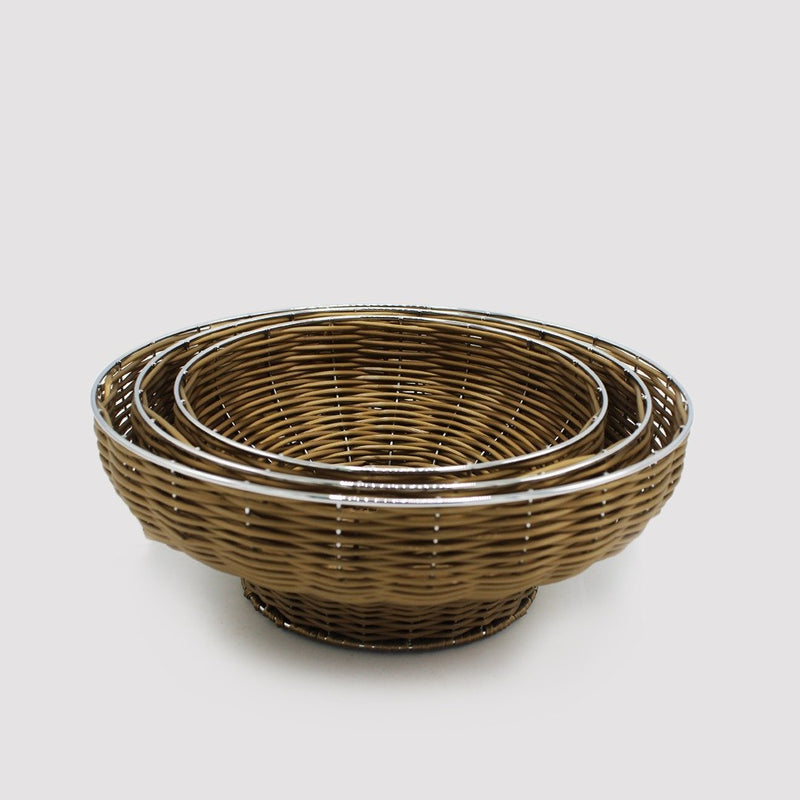 Braided Basket - Set of 3 - Round - waseeh.com