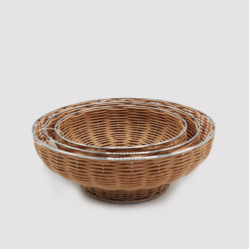 Braided Basket - Set of 3 - Round - waseeh.com