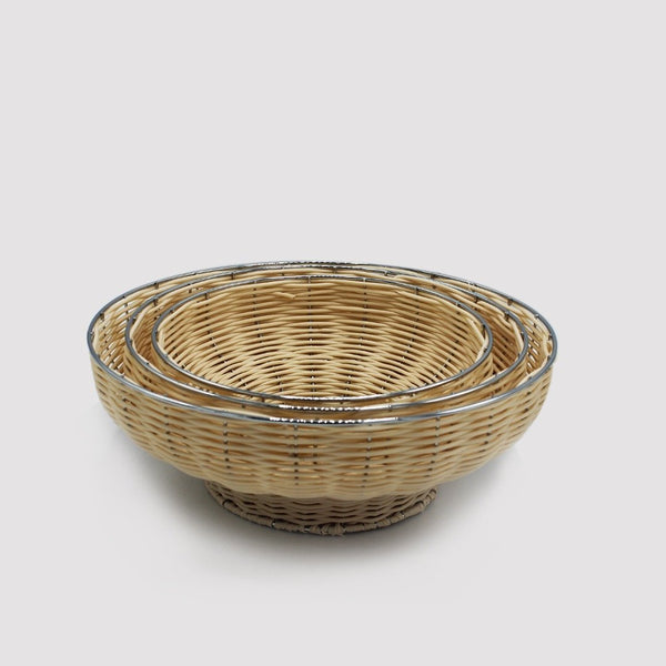 Braided Basket - Set of 3 - Round - waseeh.com