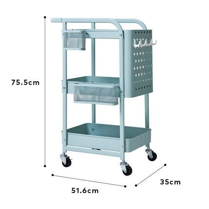 Rolling Utility Kitchen Cart Trolley (3-Tier) - waseeh.com