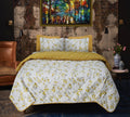 Touch of White / Mustard Floral- 6 Pieces Bed Spread Set - waseeh.com