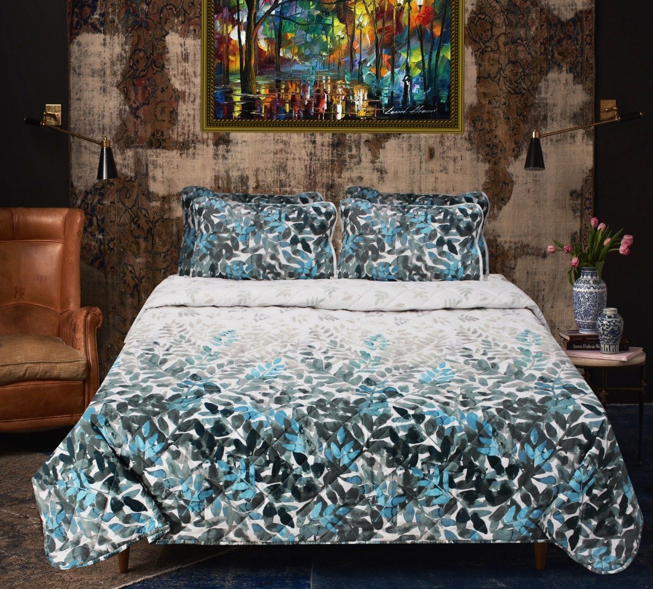 Leaves - Export Quality Bed Spread Set - 6 pc - waseeh.com