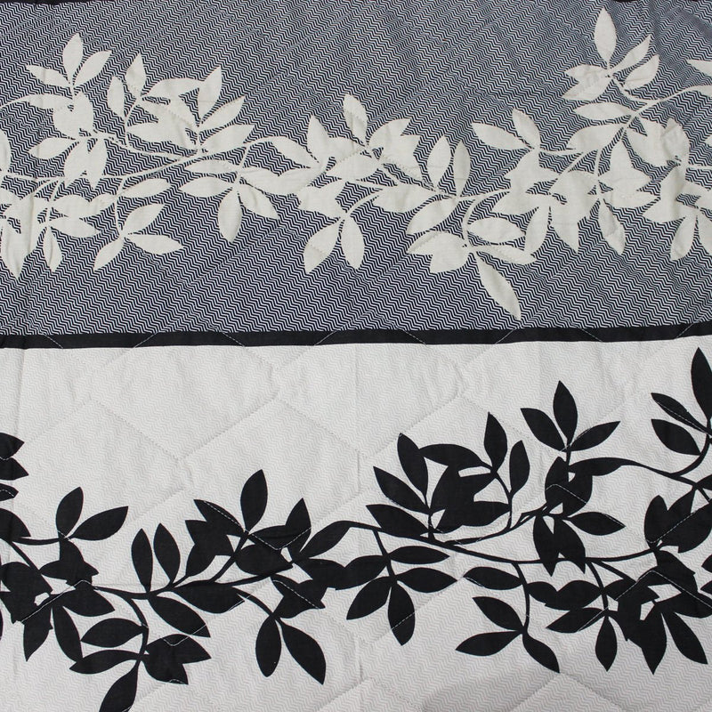 Gray Floral - Cotton Bed Spread Set - 6 pc - waseeh.com