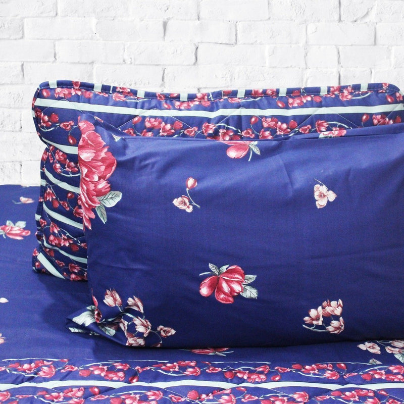 Blue Summer - Cotton Bed Spread Set - 6 pc - waseeh.com